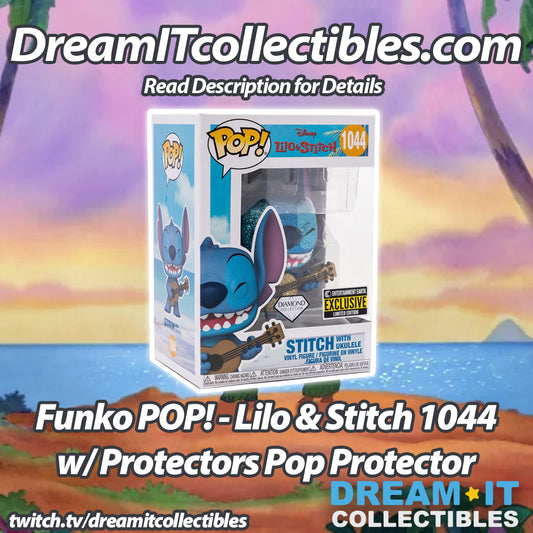 Lilo & Stitch Stitch with Ukulele Diamond Glitter Funko Pop! Vinyl Figure #1044 - Entertainment Earth Exclusive