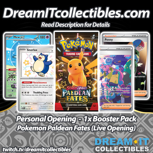 Live Opening - 1x Booster Pack - Pokémon - Paldean Fates